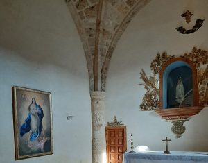 Juan Amo. (1949). La Inmaculada del Escorial. Óleo - Lienzo. Ermita de La Virgen de la Encarnación. El Robledo (Albacete).